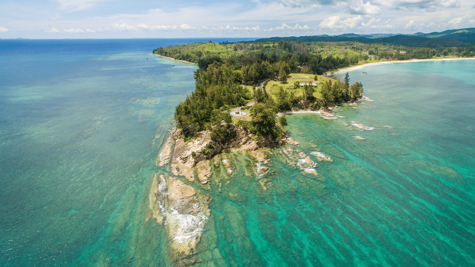 Drone footage of the Tip of Borneo, Kudat, the northern most point Borneo