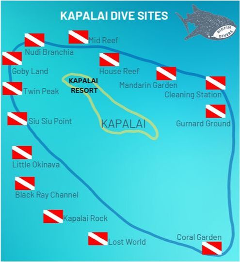 Kapalai Island dive site map Sabah