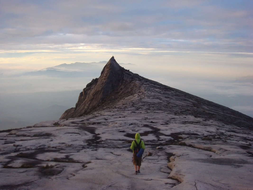 View at sunrise from the peak of Mount Kinabalu, Sabah